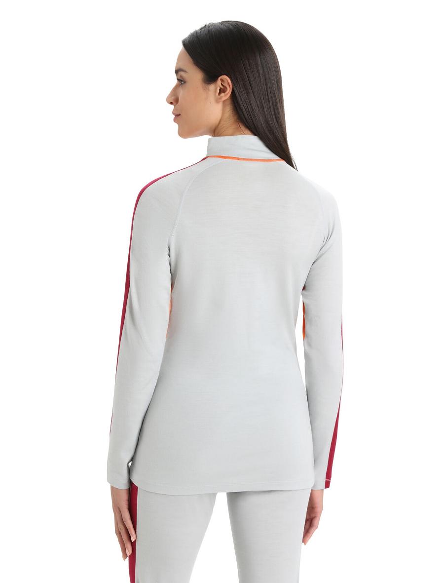 Ether / Flash Icebreaker Merino 200 Sonebula Long Sleeve High Neck Thermal Top Women's Base Layers | AU 1856UZGT